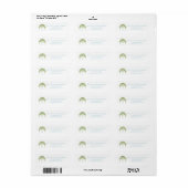 Monogram Blauwe Lintjes Bloem Elegant Retouradres Etiket (Full Sheet)