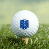 Monogram Blauwe Naam Gepersonaliseerd Golfballen (Insitu Shirt)