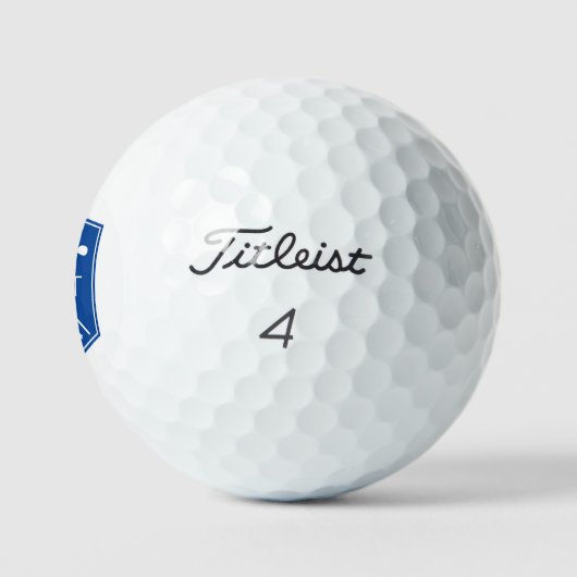 Monogram Blauwe Naam Gepersonaliseerd Golfballen (Logo)