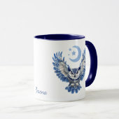 Monogram Blauwe Nachtuil en Maan Mok (Voorkant rechts)