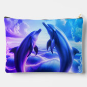 Monogram Blauwe Paarse Dolfijnen Oceaan | Etui (Achterkant)