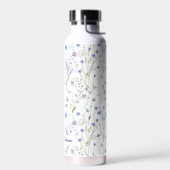 Monogram Blauwe Paarse  Wildflower Bloemen Waterfles (Links)