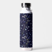 Monogram Blauwe Paarse  Wildflower Bloemen Waterfles (Links)
