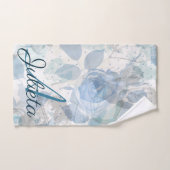Monogram blauwe Rozen Bad Handdoek (Handdoek)