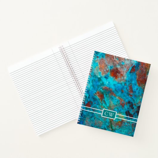 Monogram | Blauwe Shattuckiet Notitieboek (Binnen)
