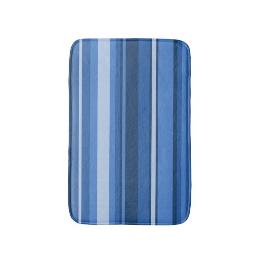 Monogram blauwe strepen badmat (Voorkant Verticaal)