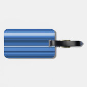 Monogram blauwe strepen bagagelabel (Achterkant horizontaal)
