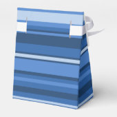 Monogram blauwe strepen bedankdoosjes (Achterkant)