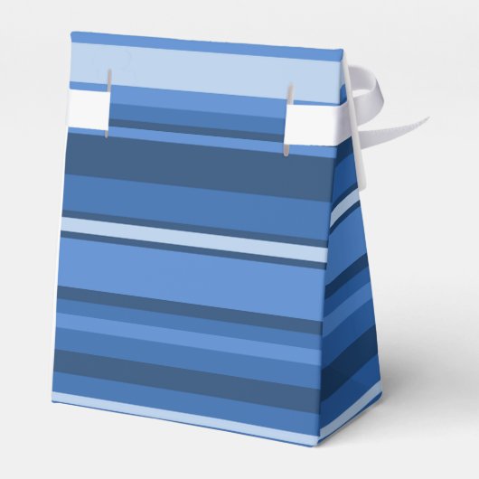 Monogram blauwe strepen bedankdoosjes (Achterkant)