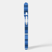 Monogram blauwe strepen Case-Mate iPhone case (Achterkant / Links)