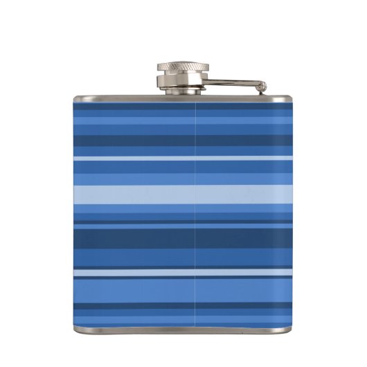 Monogram blauwe strepen heupfles (Achterkant)