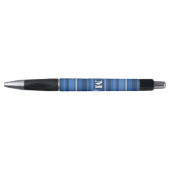 Monogram blauwe strepen pen (Voorkant)