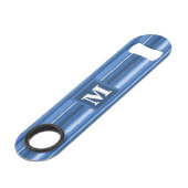 Monogram blauwe strepen speed flessenopener (Voorkant Gekanteld)