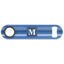 Monogram blauwe strepen speed flessenopener