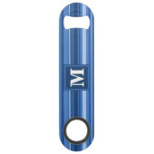Monogram blauwe strepen speed flessenopener (Voorkant)