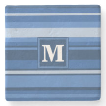 Monogram blauwe strepen