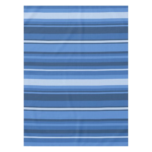 Monogram blauwe strepen tafelkleed (Voorkant)