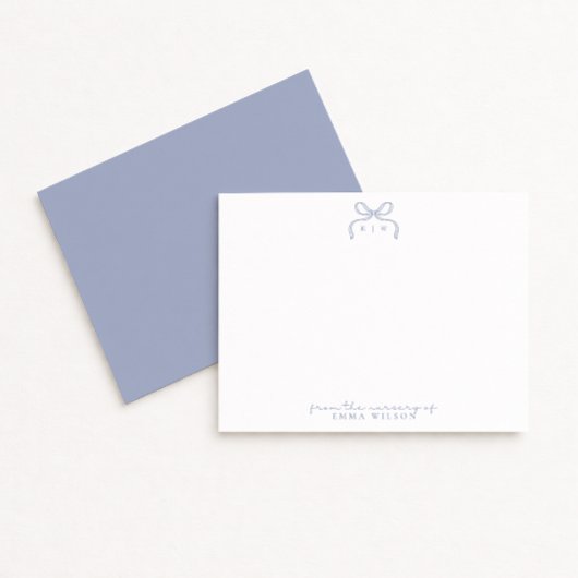 Monogram Blauwe Strik Kraam Kaart