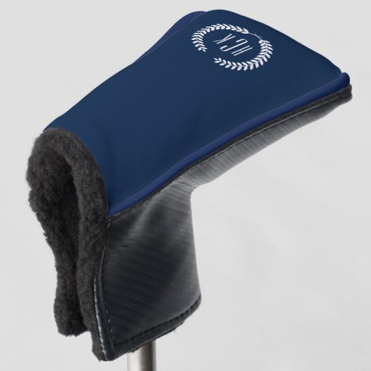 Monogram Blauwe Tinten Lauwerkrans Golfheadcover (3/4 voorkant)