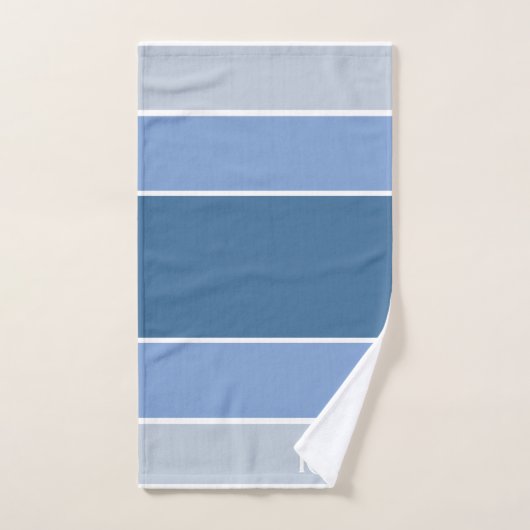 Monogram Blauwe tinten met witte handdoek (Handdoek)