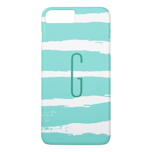 Monogram Blauwe verfstrepen Case-Mate iPhone Case (Achterkant)