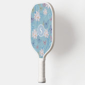 Monogram blauwe vlinder bloemig pickleball paddle (Links)