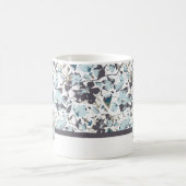 Monogram Blauwe Waterverf Bloemen Koffiemok (Center)