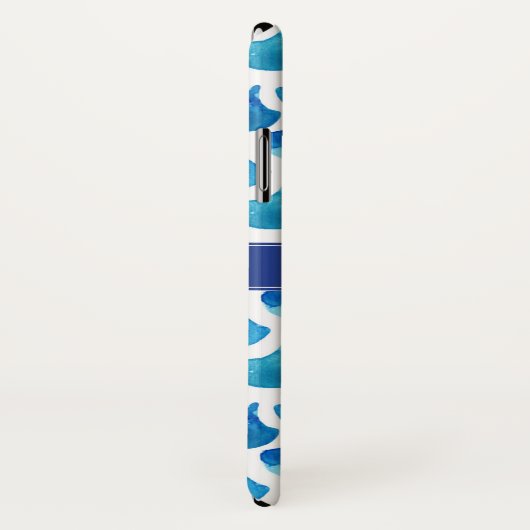 Monogram | Blauwe Waterverf Case-Mate iPhone Case (Achterkant / rechts)