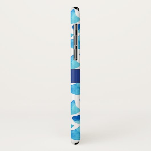 Monogram | Blauwe Waterverf Case-Mate iPhone Case (Achterkant/links)