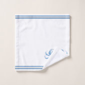 Monogram blauwe Waterverf krab nautische kust Bad Handdoek (Wasdoekje)