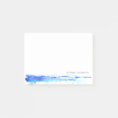 Monogram blauwe Waterverf lijn minimalistisch Post-it® Notes (Voorkant)