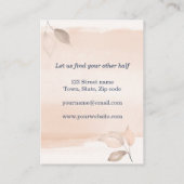 Monogram blauwe waterverf van de marinescheepvaart visitekaartje (Achterkant)