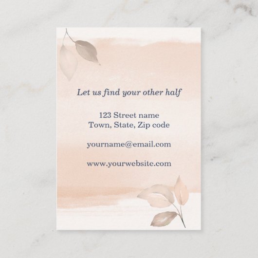 Monogram blauwe waterverf van de marinescheepvaart visitekaartje (Achterkant)