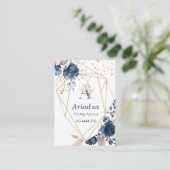 Monogram blauwe waterverf van de marinescheepvaart visitekaartje (Staand voorkant)