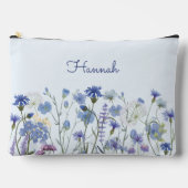 Monogram Blauwe Waterverf Wildflower Bloemen Etui (Voorkant)
