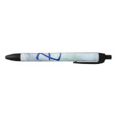 Monogram blauwe Waterverf Zwarte Inkt Pen (Bodem)