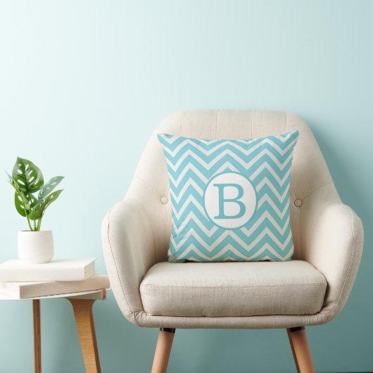 Monogram Blauwgroen Baby shower Keepomwille Pillow Kussen (Stoel)
