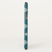 Monogram | Blauwgroen blauw Amadora-patroon Case-Mate iPhone Case (Achterkant / rechts)