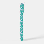 Monogram blauwgroen blauw Damaspatroon iPhone 15 Case (Rechterkant)