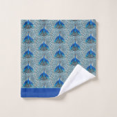 Monogram Blauwgroen blauw en wit monogram van Peac Bad Handdoek (Wasdoekje)