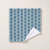 Monogram Blauwgroen Blauw en Witte Monogram Bat Bad Handdoek (Wasdoekje)