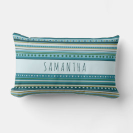 Monogram Blauwgroen blauw patroonpatroon Kussen