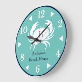 Monogram Blauwgroen Blauwe Zeemacht Blauwe Krab Na Grote Klok (Hoek)