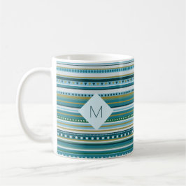 Monogram Blauwgroen blauwpatroonpatroon Mok
