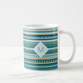 Monogram Blauwgroen blauwpatroonpatroon Mok