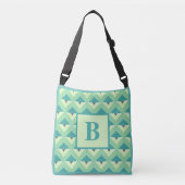 Monogram blauwgroen en blauw Geometrisch Patroon Crossbody Tas (Voorkant)