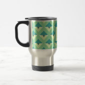 Monogram blauwgroen en blauw Geometrisch Patroon Reisbeker (Links)