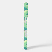 Monogram blauwgroen en groen Geometrisch Patroon Case-Mate iPhone Case (Achterkant / Rechts)