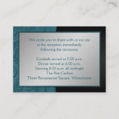 Monogram Blauwgroen en Zwarte Damask Enclosure Kaa Informatiekaartje (Achterkant)