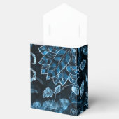 Monogram Blauwgroen  Floral Tent Favor Box Bedankdoosjes (Geopend)